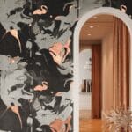 Modern Flamingo Copper Invert Wallpaper