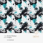 Tapeta ścienna japońska, turkusowa "Modern Flamingo - Turqouise"