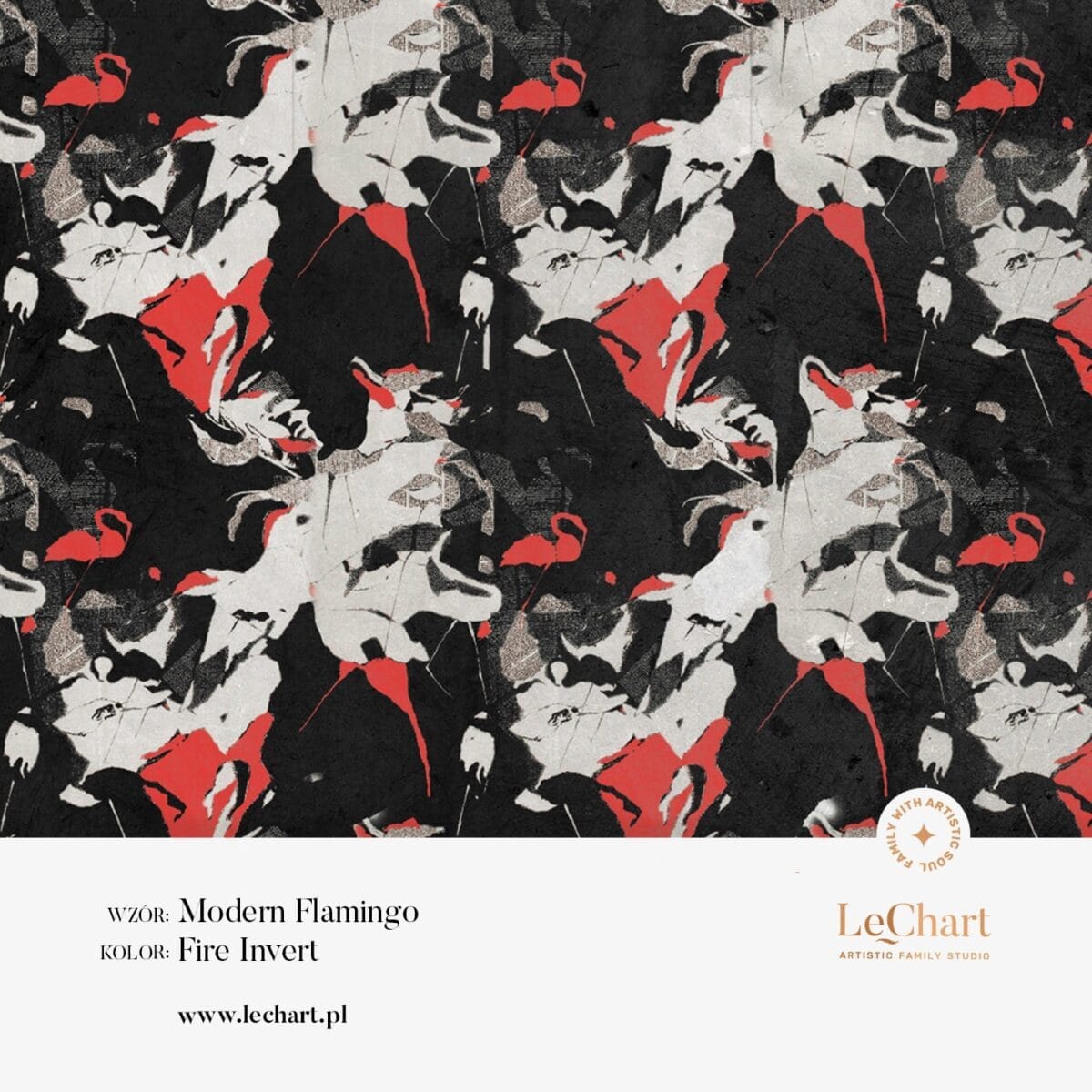 Modern Flamingo Fire Invert Wallpaper - Image 2