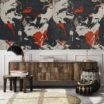 Modern Flamingo Fire Invert Wallpaper