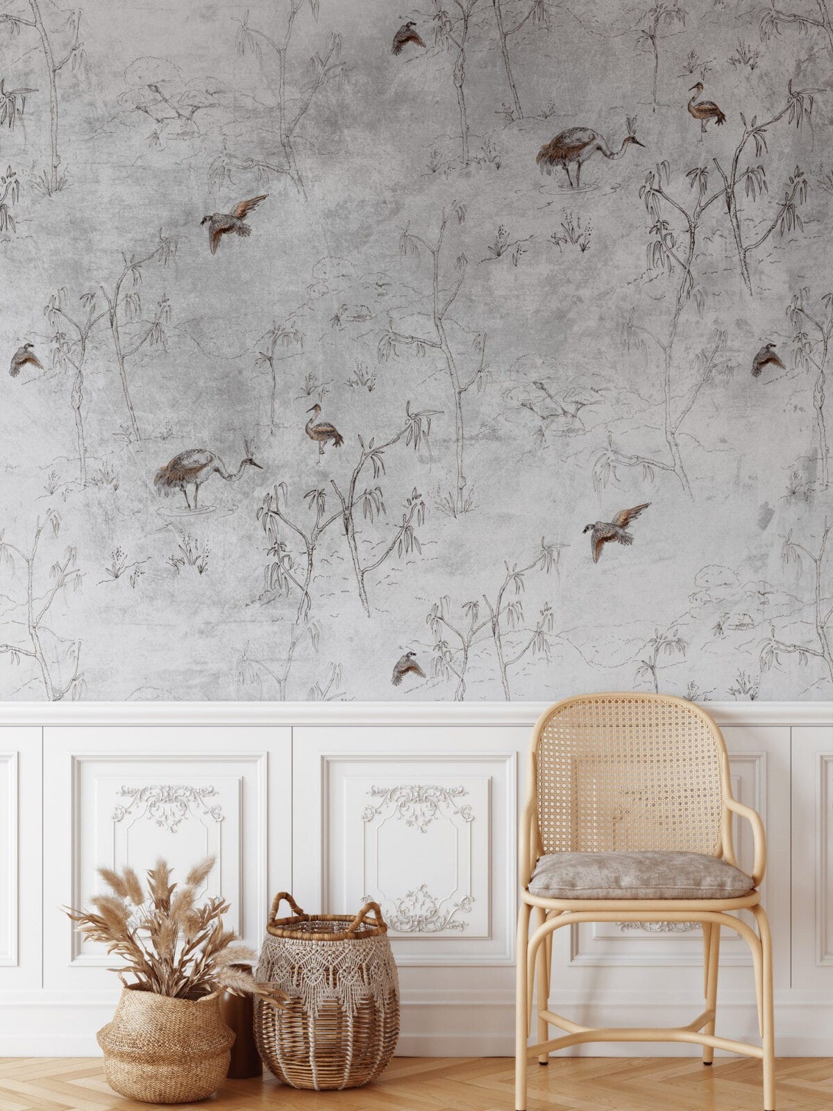 Chinoiserie Sketchy Greys Wallpaper - Image 3