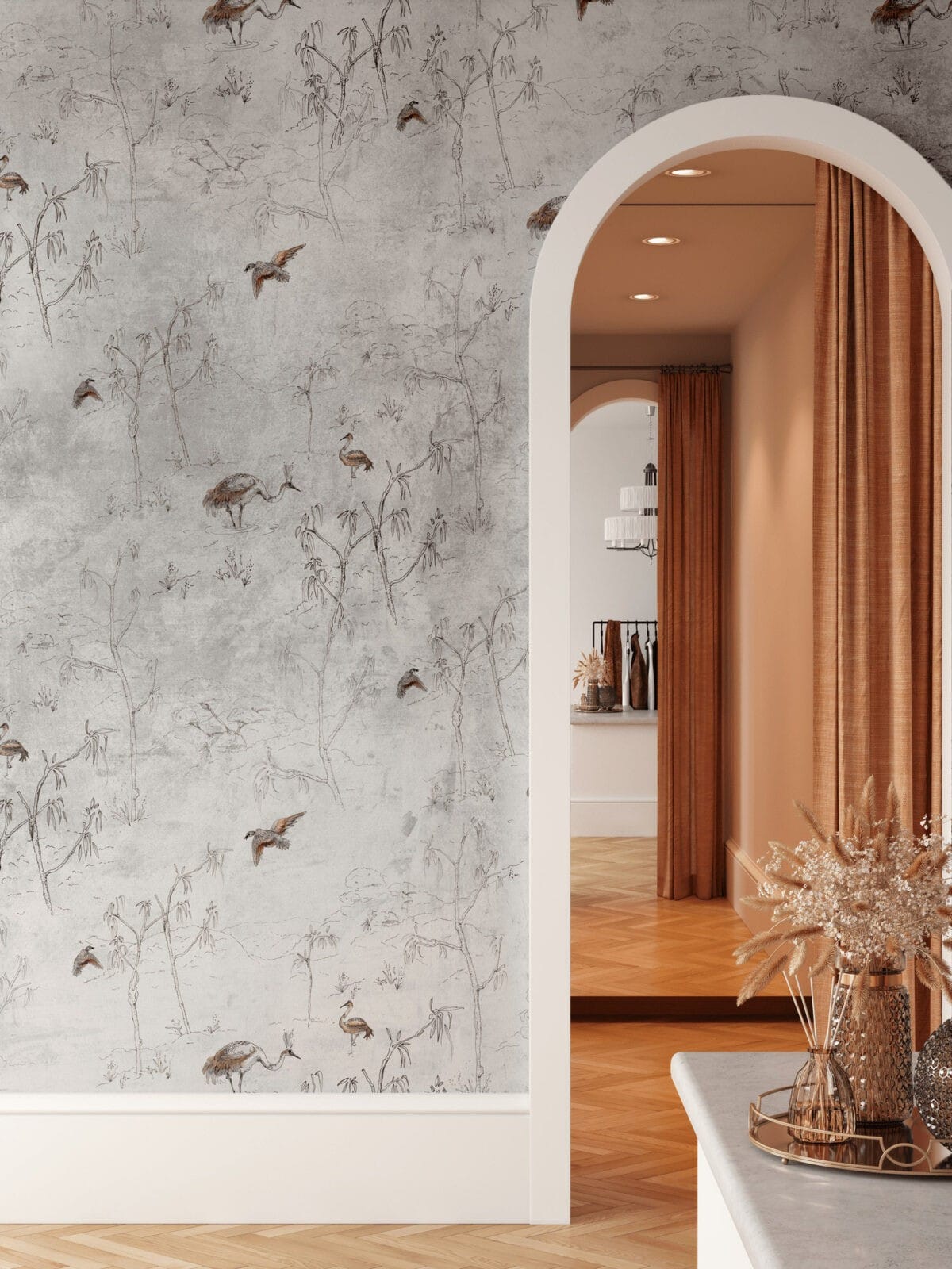 Chinoiserie Sketchy Greys Wallpaper - Image 4