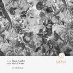 Tapeta ścienna roślinna "Magic Garden - Black & White"