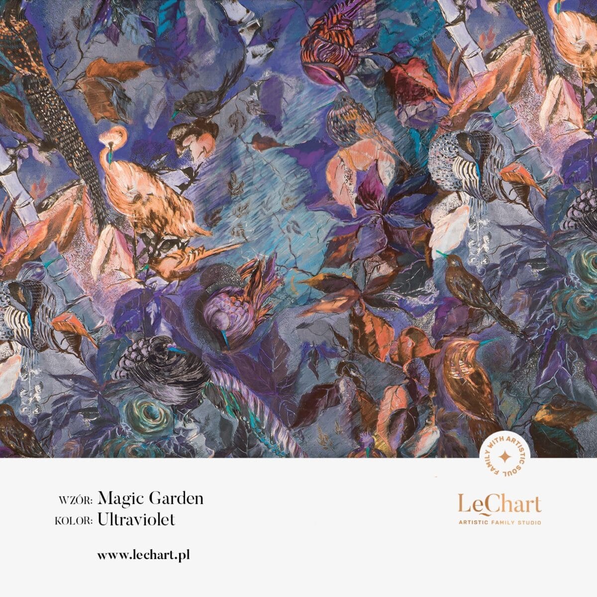 Tapeta ścienna roślinna japońska "Magic Garden - Ultraviolet"