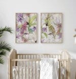 Plakaty papugi w kwiatach