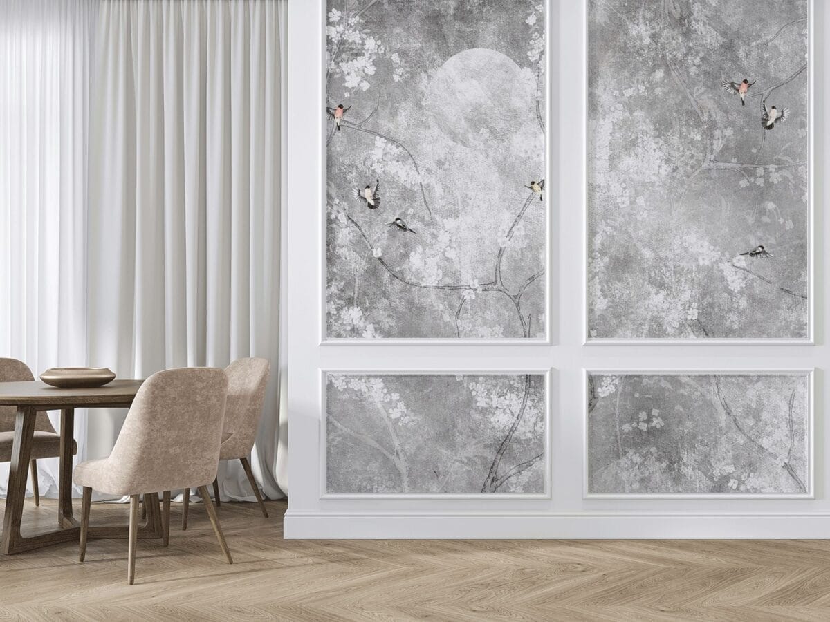 Tapeta Chinoiserie Silk Road Silver - obrazek 4