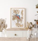 Kingfisher Birds Gold Palm Poster - Image 4