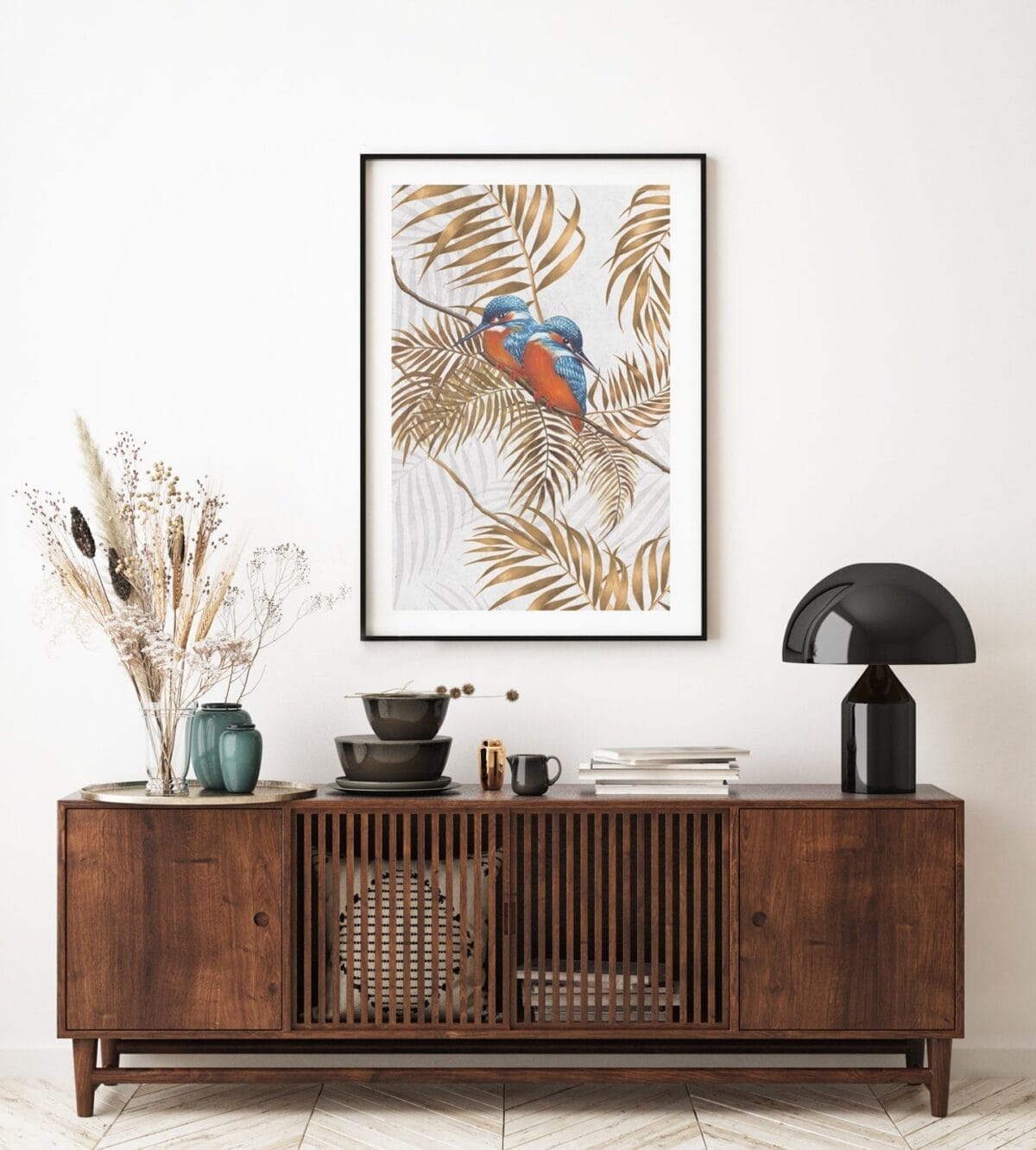 Kingfisher Birds Gold Palm Poster - Image 6