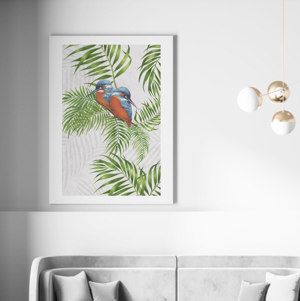 Plakat Kingfisher Birds Green Palm - obrazek 4