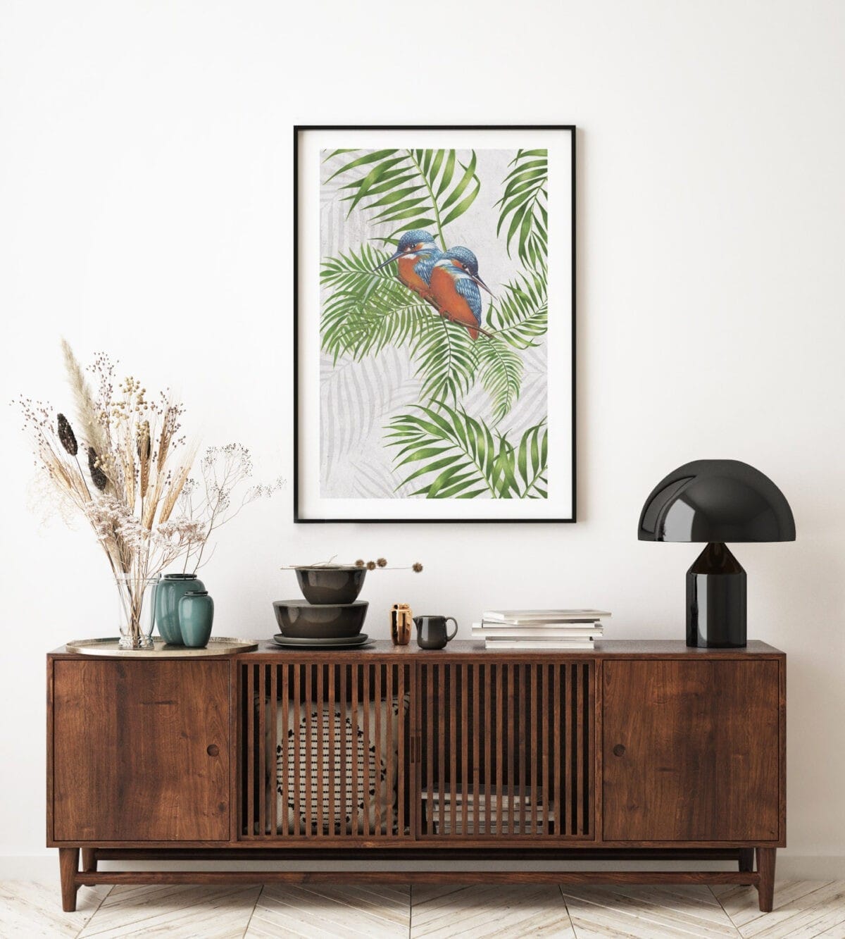 Plakat Kingfisher Birds Green Palm - obrazek 2