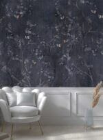 Silk Road Navy Birds Wallpaper - Image 3