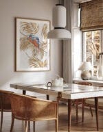 Kingfisher Birds Gold Palm Poster