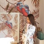 Kingfisher Birds Gold Palm Poster - Image 2