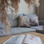 Chinoiserie velour pillow set Dirty Blue - Image 2