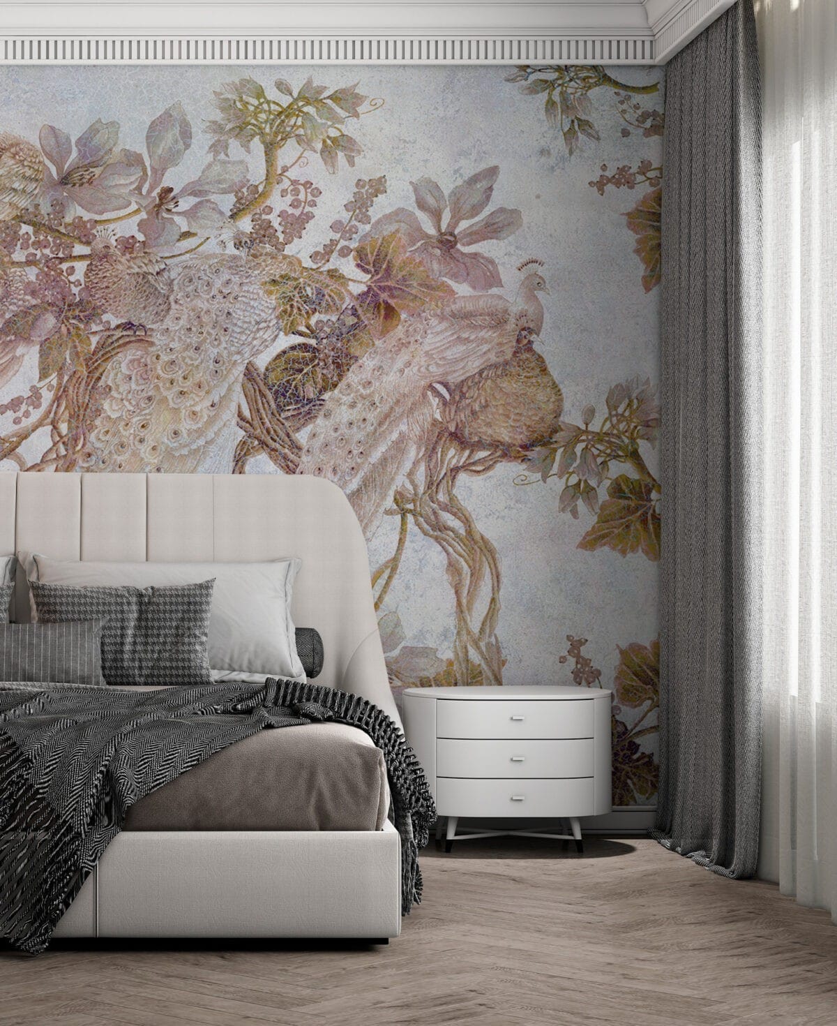 Peacock Branch Warm Wallpaper - Image 4