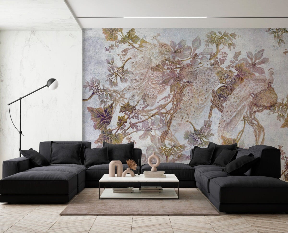 Peacock Branch Warm Wallpaper - Image 2