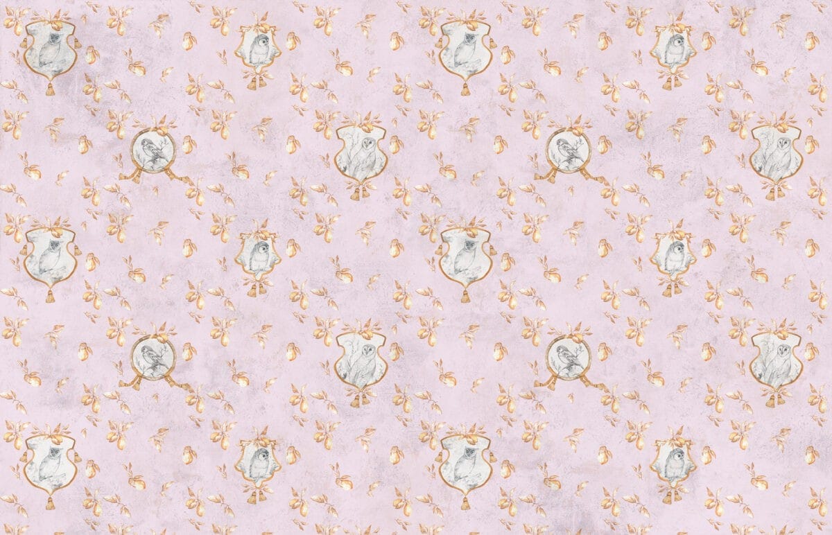 Royal Owl Baby Blush Wallpaper - Image 2