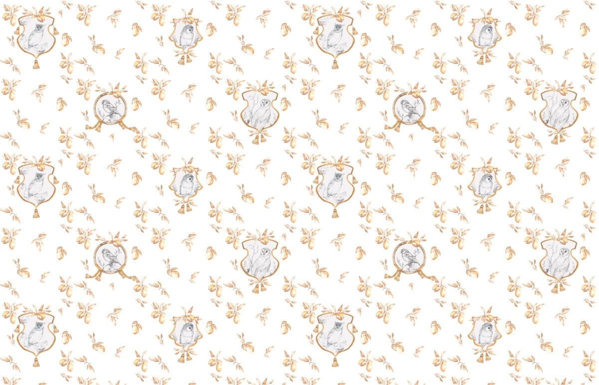 Royal Owl Baby White Wallpaper - Image 3