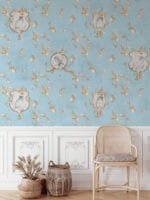 Royal Owl Baby Blue Wallpaper