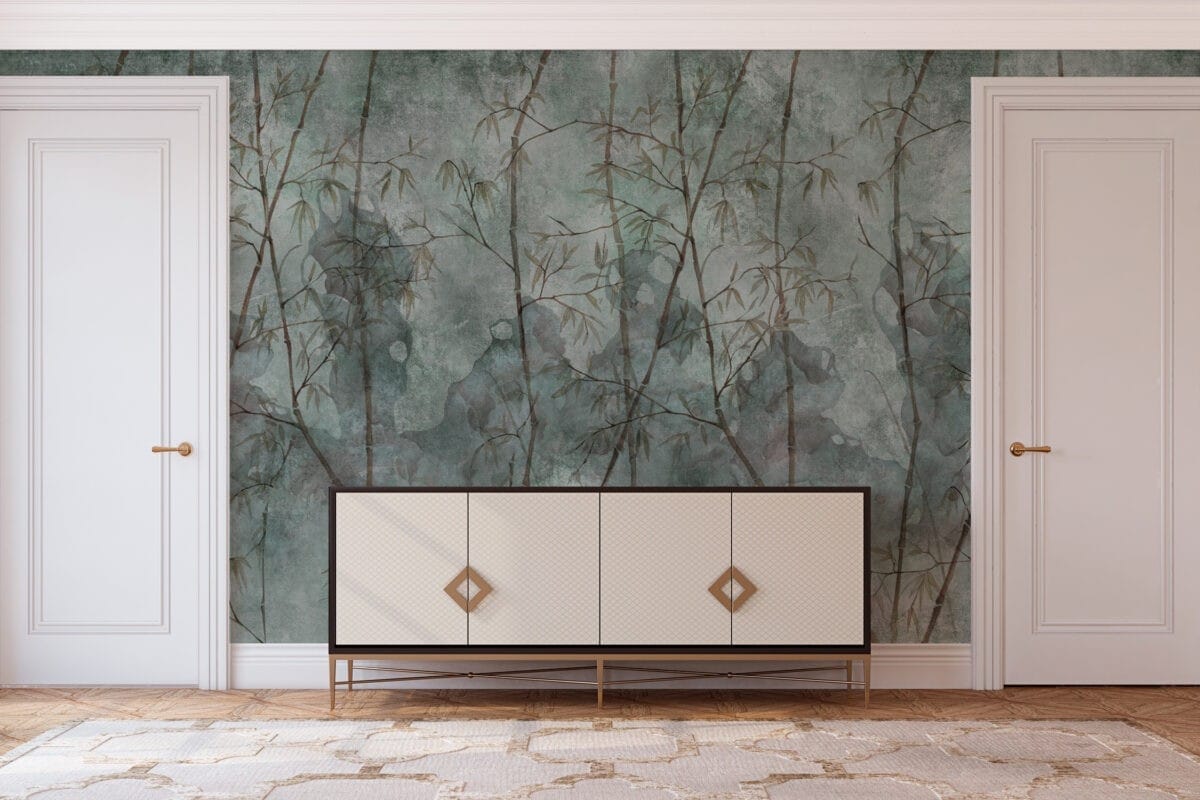 Bamboo Forest Blue Wallpaper - Image 2