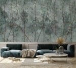 Bamboo Forest Blue Wallpaper