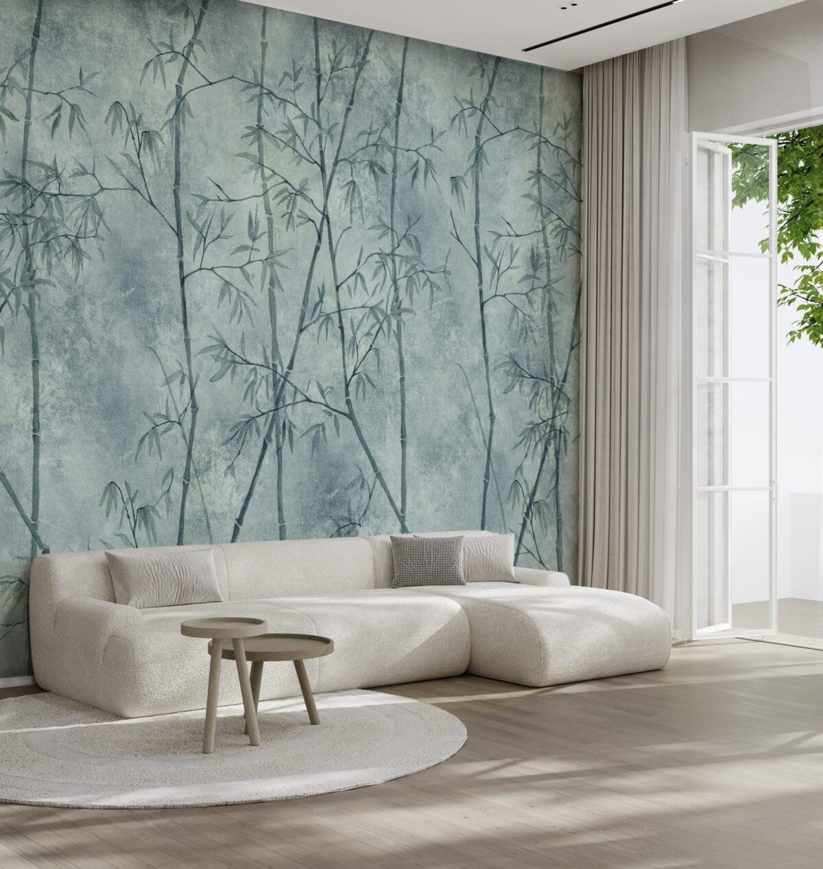 Bamboo Blue Wallpaper - Image 3