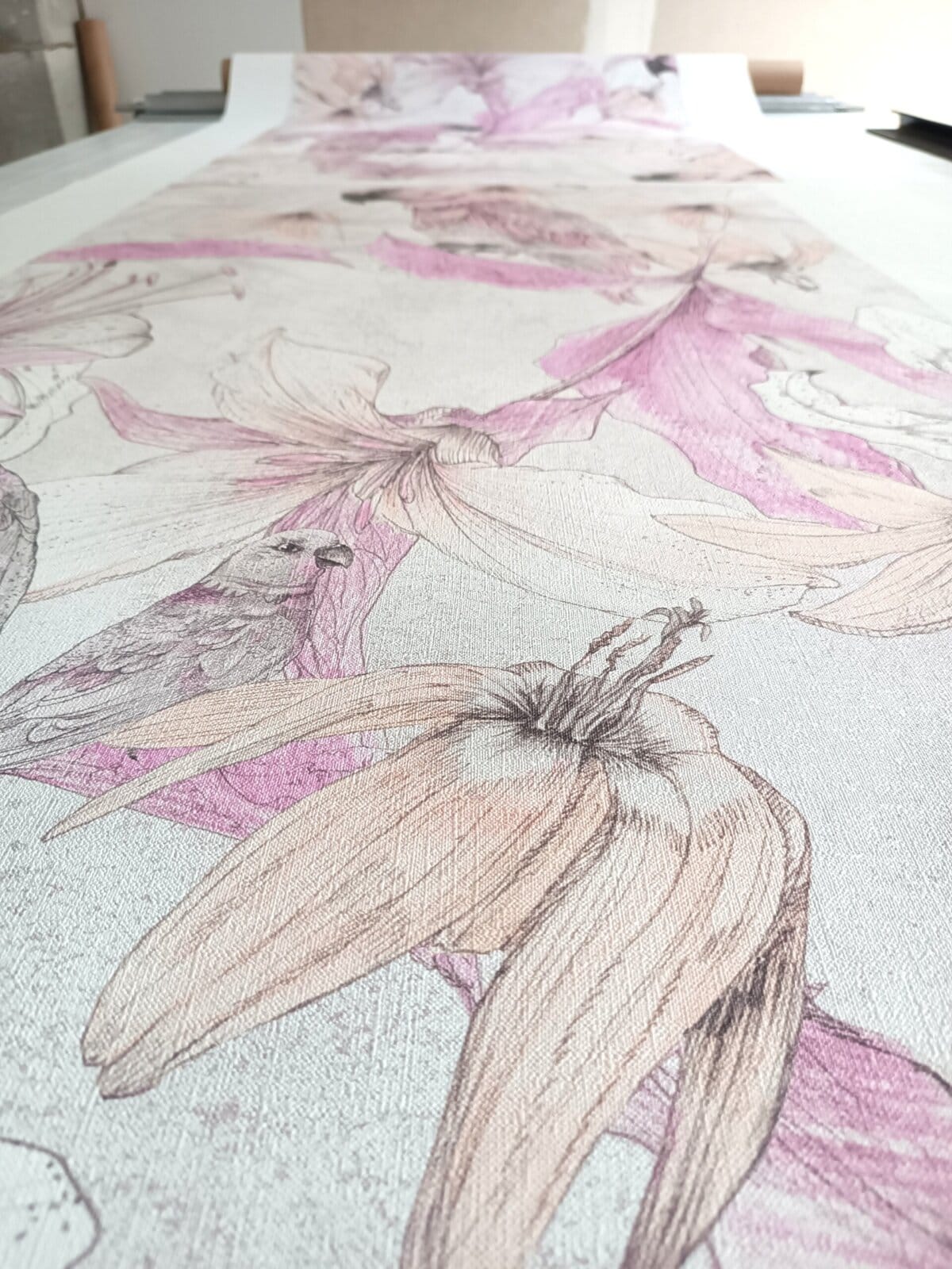 Wallpaper 185x310 cm Parrot Garden Pink CANVAS - Image 4