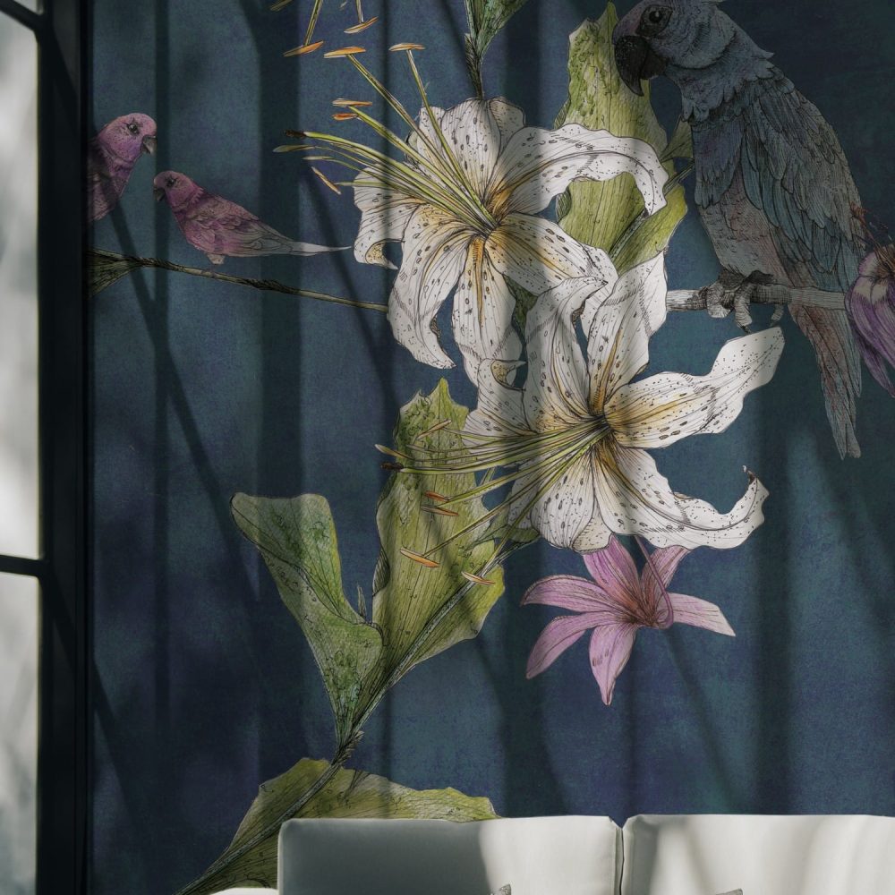 Tapeta marki LeChart Parrot Garden Blue,